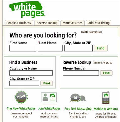 white pages address lookup